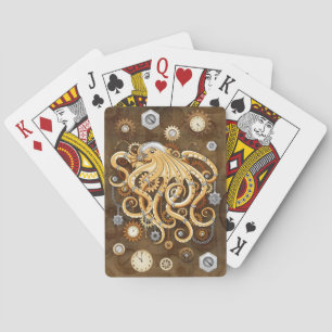 Baraja De Cartas Pulpo Steampunk Retro Fantasía Mecánica
