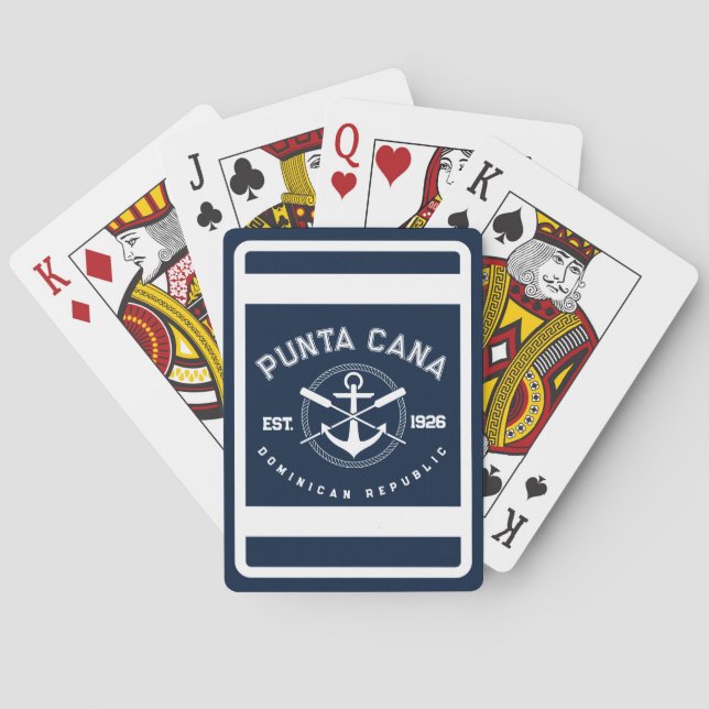 Baraja De Cartas Punta Cana Ancla de Oars de la Marina de República (Reverso)