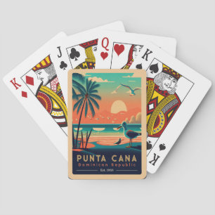 Baraja De Cartas Punta Cana DR Retro Sunset Souvenirs de los años 6