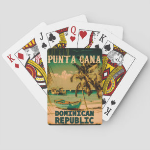 Baraja De Cartas Punta Cana Vintage dominicano de Playa Palm Tree