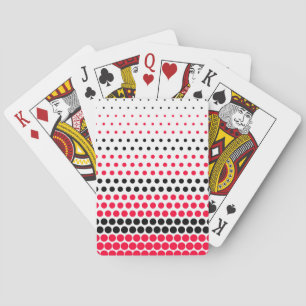 Baraja De Cartas Punto de polka negro y rojo carmín