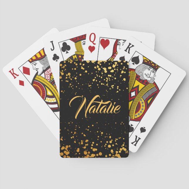 Baraja De Cartas Puntos de oro (Reverso)