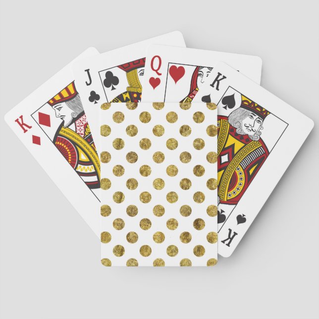 Baraja De Cartas Puntos elegantes del encanto del oro (Reverso)