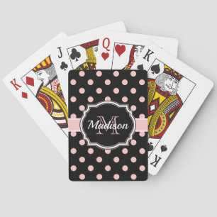 Baraja De Cartas Puntos negros y rosados