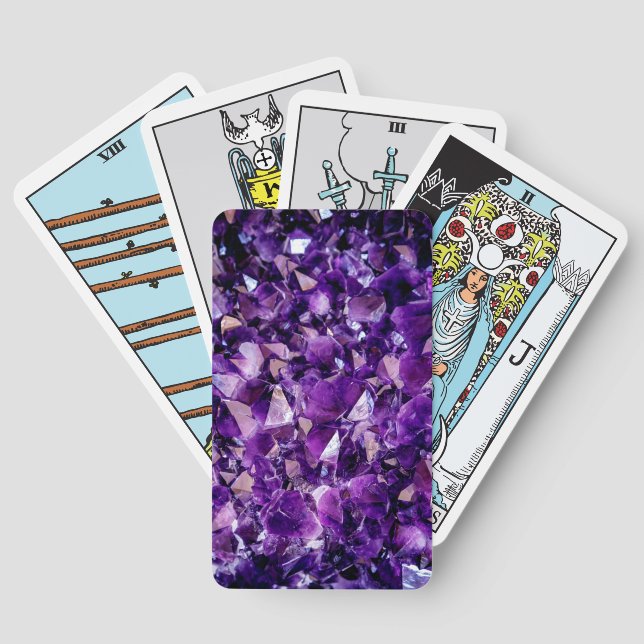 Baraja De Cartas Purple Amethyst Crystals Gemstone Tarot Deck (Reverso )