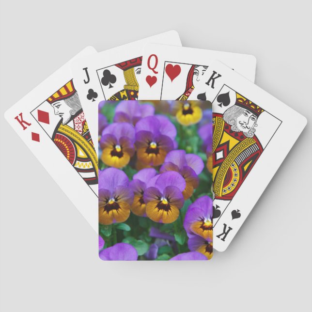 Baraja De Cartas Purple and Gold Pansies (Reverso)