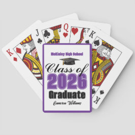 Baraja De Cartas Purple Class of 2026 Custom Graduation Party