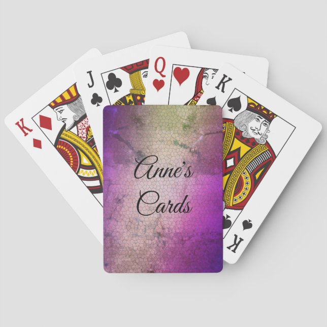 Baraja De Cartas Purple Custom Name (Reverso)