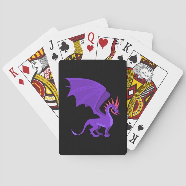 Baraja De Cartas Purple dragon cartoon (Reverso)