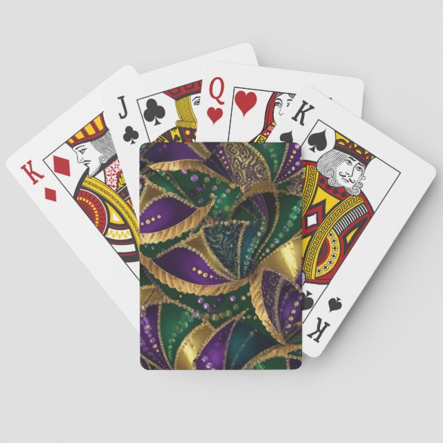 BARAJA DE CARTAS PURPLE GREEN GOLD MARDI GRAS PATTERNS (Reverso)