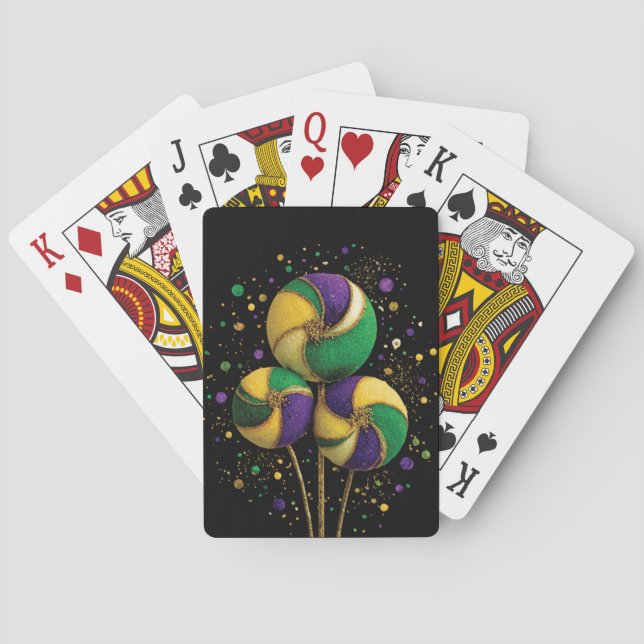 BARAJA DE CARTAS PURPLE GREEN GOLD MARDI GRAS SWEETS (Reverso)