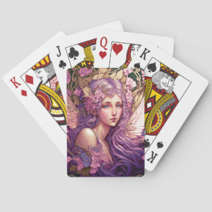 Baraja De Cartas Purple Hair Fairy Angel Fantasy Art