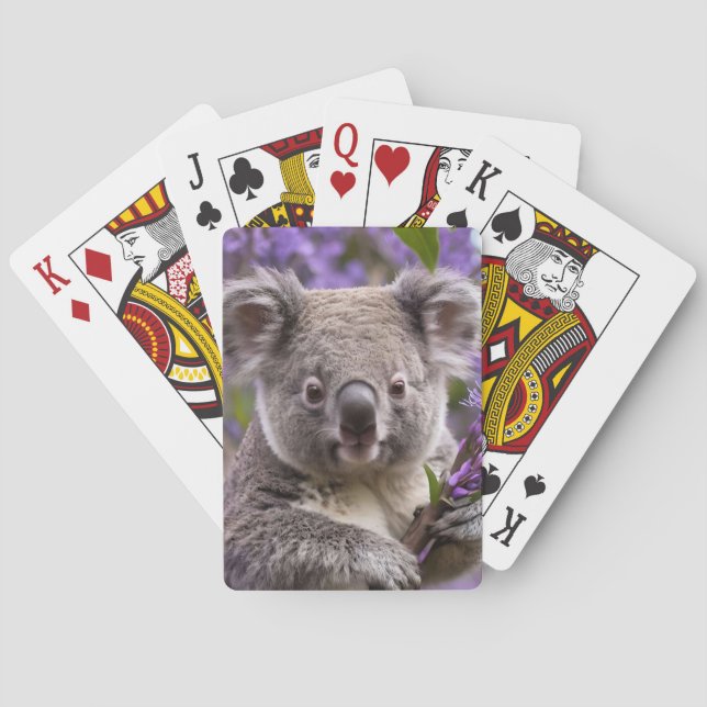 Baraja De Cartas Purple Jacaranda Koala Bear, (Reverso)