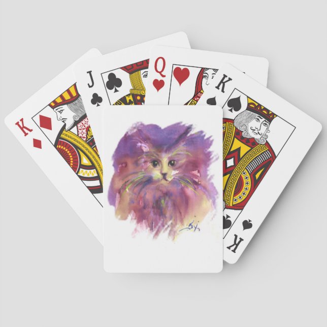 BARAJA DE CARTAS PURPLE KITTEN,KITTY CAT RETRAT (Reverso)