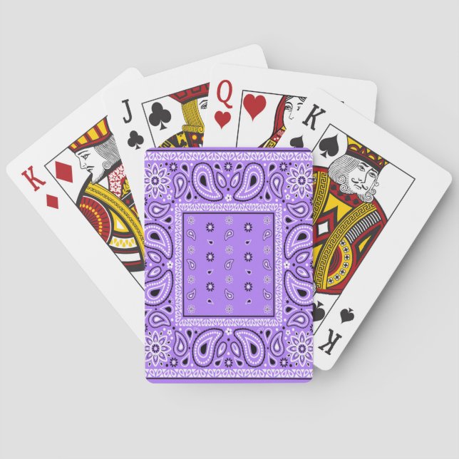 Baraja De Cartas Purple Lavender Bandana Paisley Country Hip Hop Co (Reverso)