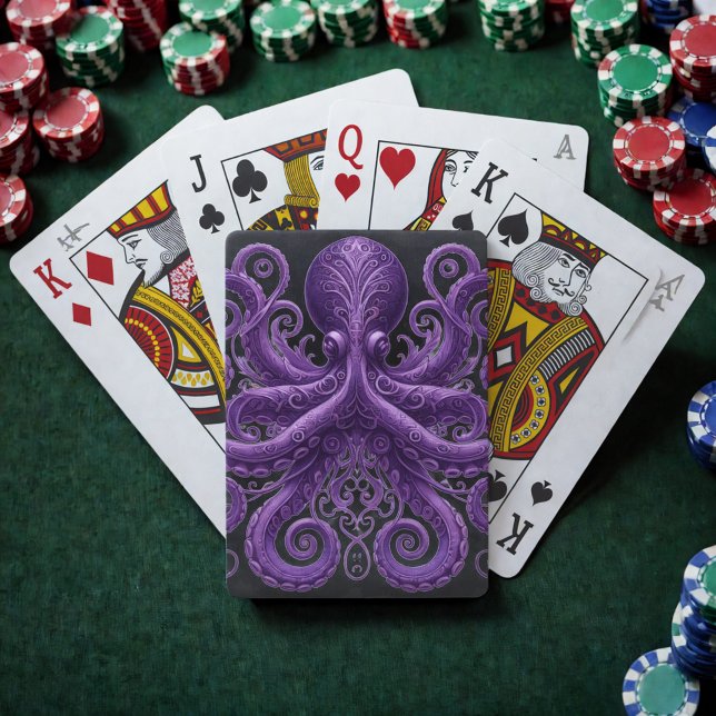 Baraja De Cartas Purple Octopus Victorian Steampunk Kraken  (Subido por el creador)