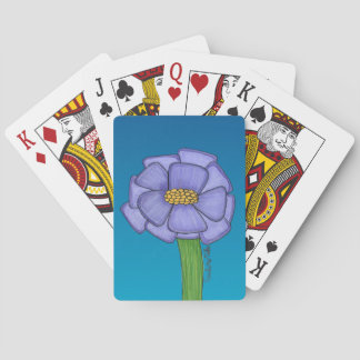Baraja De Cartas Purple Square Flower with Blue background