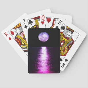 Baraja De Cartas Púrpura de reflexión de luna llena