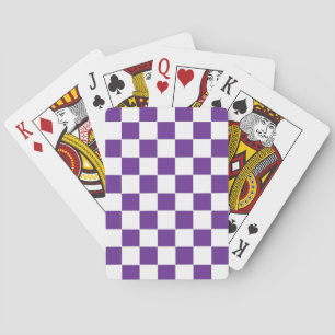 Baraja De Cartas Púrpura real y blanco bajo control