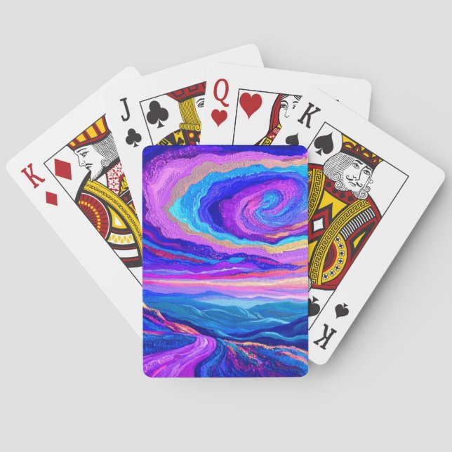 Baraja De Cartas Púrpura Swirl (Reverso)