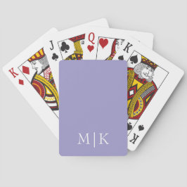 Baraja De Cartas Púrpura y Blanco | Monograma Moderno