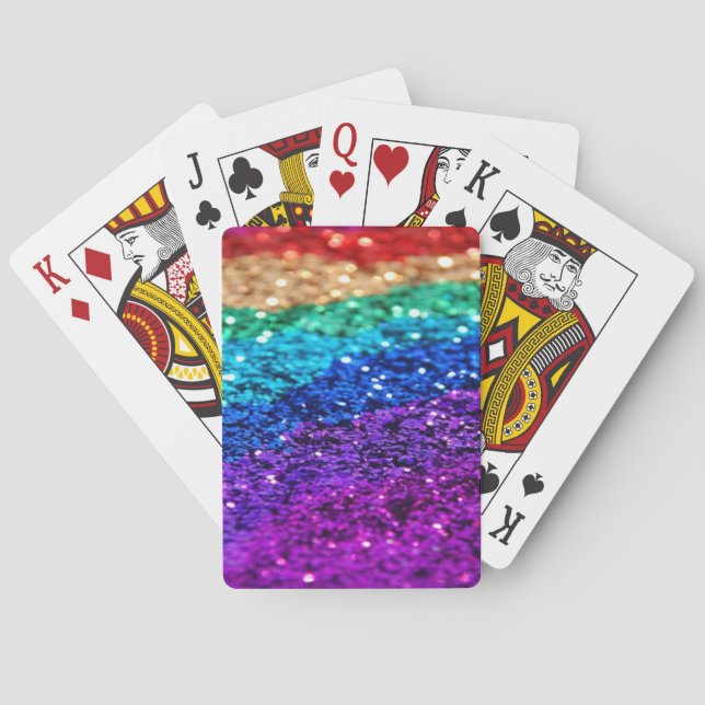 Baraja De Cartas Purpurina arcoiris | Orgullo (Reverso)