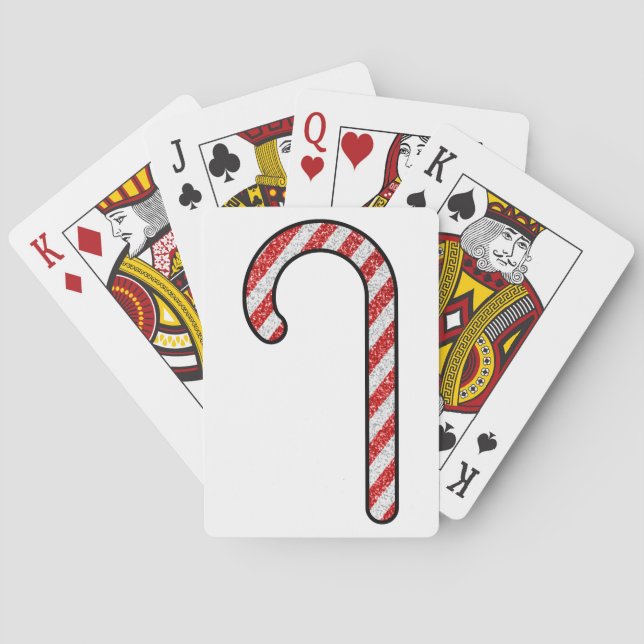 Baraja De Cartas Purpurina Candy Cane (Reverso)