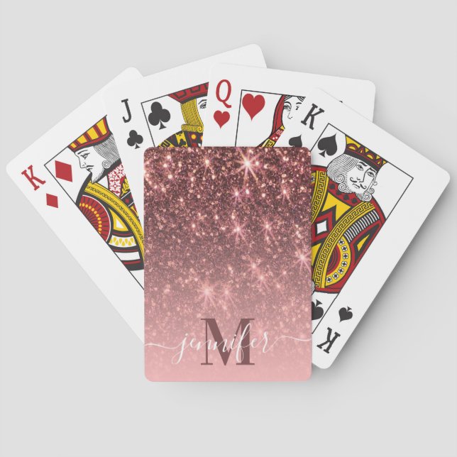 Baraja De Cartas Purpurina Cute Rosa Gold (Reverso)