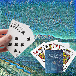 Baraja De Cartas Purpurina de Año Nuevo "Blue Sparkling" "Chears St