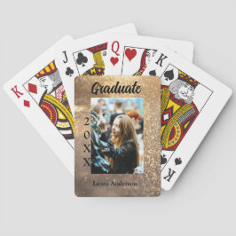 Baraja De Cartas Purpurina de oro graduación de foto añadir texto d
