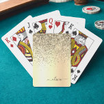Baraja De Cartas Purpurina de oro Monograma Metalizado Nombre de Gl<br><div class="desc">El Purpurina De La Espuma Metálica Del Relieve metalizado De Faux De Oro Cepó Las Cartas De Jugamiento Con Nombre De Monograma Metalizado. Esto hace que el dulce perfecto cumpleaños 16, boda, ducha de novia, aniversario, ducha de bebé o fiesta de soltera sea regalo para alguien que ama el lujo...</div>