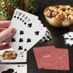 Baraja De Cartas Purpurina destello rojo