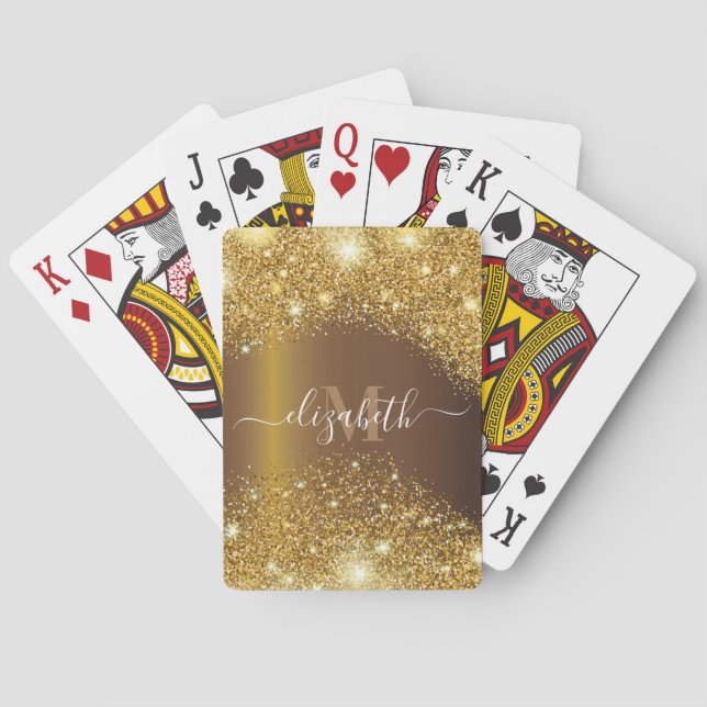 Baraja De Cartas Purpurina metalizado y dorado (Reverso)