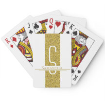 Purpurina Monograma blanco dorado