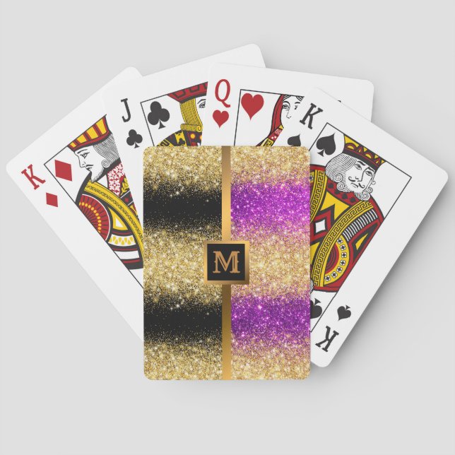 Baraja De Cartas Purpurina Purple Gold de lujo (Reverso)