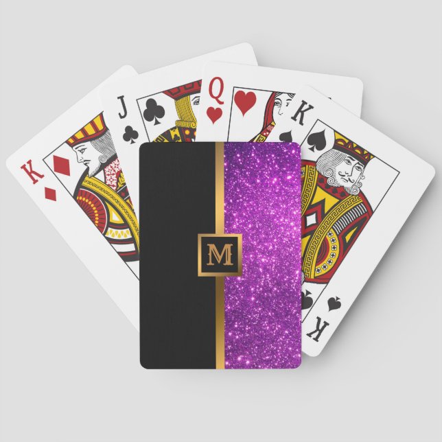 Baraja De Cartas Purpurina Purple Gold de lujo (Reverso)