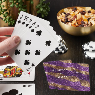 Baraja De Cartas Purpurina Purple Gold Sparkle