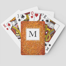 Baraja De Cartas Purpurina rojo Sparkle MONOGRAM