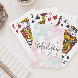Baraja De Cartas Purpurina rosa bonito glamuroso