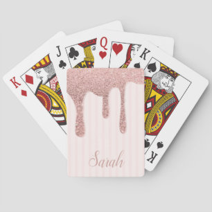 Baraja De Cartas Purpurina rosa de moda de Guay