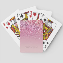 Baraja De Cartas Purpurina Rosa dorado rosado dorado