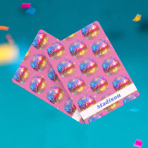 Purpurina Rosado de cumpleaños Groovy Personalizad