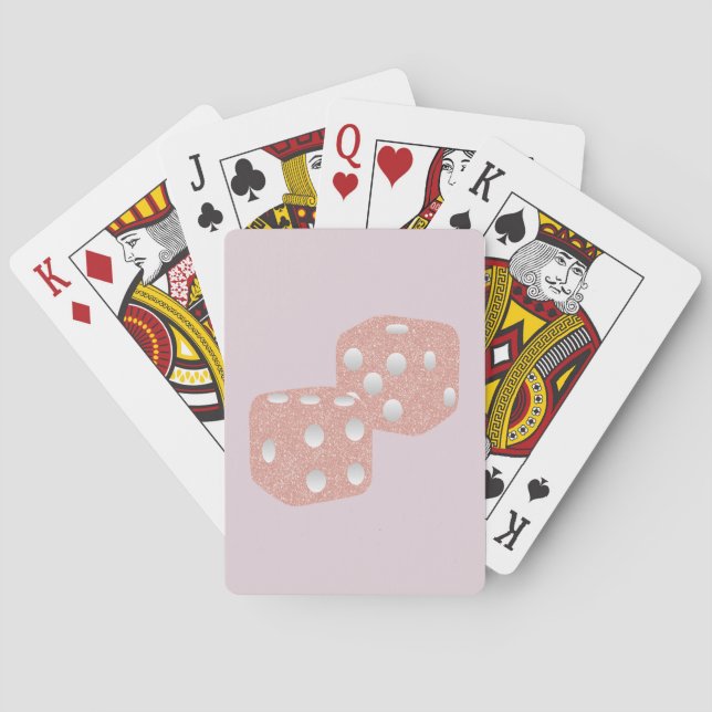 Baraja De Cartas Purpurina rosado dice Girly (Reverso)