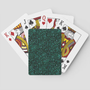 Baraja De Cartas Purpurina verde de primavera azul turquesa oscuro
