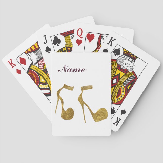 Baraja De Cartas Purpurina Zapatos de tacón alto (Reverso)