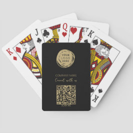 Baraja De Cartas QR Code Business Logo Black Modern