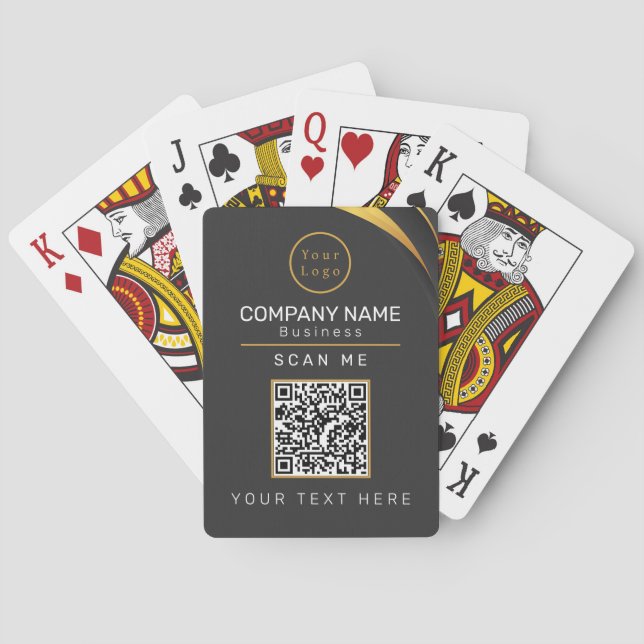 Baraja De Cartas QR Code Business Logo Profesional (Reverso)