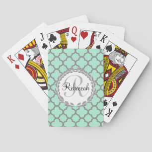 Baraja De Cartas Quatrefoil verde Bonito