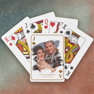 Baraja De Cartas Qué afortunados somos Pareja Foto personalizada