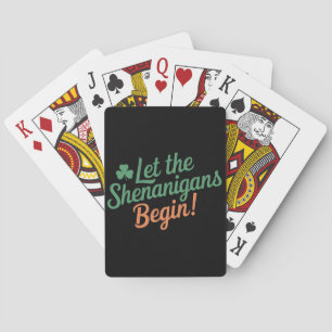 Baraja De Cartas Que Comiencen Las Travesuras Divertido Irlandés Dí